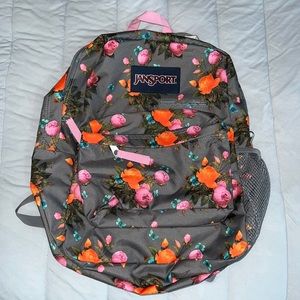 Jansport Large Backpack with Pink and Orange Roses